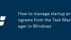 How to manage startup programs from the Task Manager in Windows