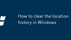 How to clear the location history in Windows