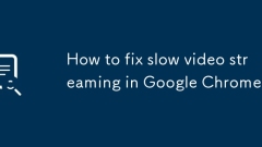 Wie repariere ich langsames Video -Streaming in Google Chrome?