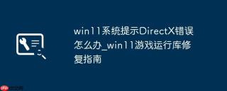 win11系统提示DirectX错误怎么办_win11游戏运行库修复指南