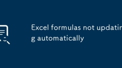 Excel Formules ne met pas à jour automatiquement