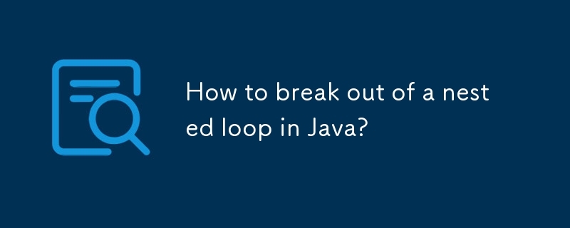 How to break out of a nested loop in Java?-javaTutorial-php.cn