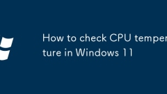 Comment vérifier la température du processeur dans Windows 11
