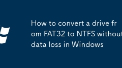 Comment convertir un lecteur de FAT32 en NTFS sans perte de données sous Windows