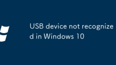 Appareil USB non reconnu dans Windows 10