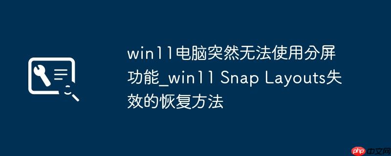 win11电脑突然无法使用分屏功能_win11 Snap Layouts失效的恢复方法