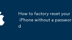 如何在沒有密碼的情況下將iPhone重置