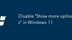 Désactiver 'Afficher plus d'options' dans Windows 11
