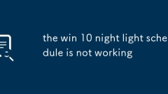 Der Sieg 10 Night Light -Zeitplan funktioniert nicht