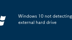 Windows 10未檢測(cè)到外部硬盤驅(qū)動(dòng)器