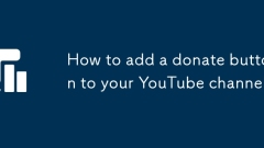 Comment ajouter un bouton de don à votre cha?ne YouTube