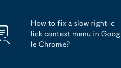 Comment réparer un menu contextuel lent cliquez avec le bouton droit dans Google Chrome?