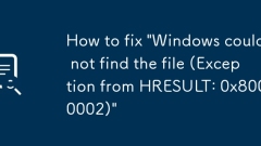 Comment corriger 'Windows n'a pas pu trouver le fichier (exception de HRESULT: 0x80070002)'