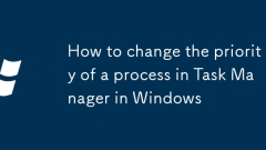 So ?ndern Sie die Priorit?t eines Prozesses im Task -Manager in Windows