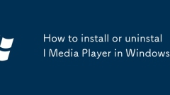 How to install or uninstall Media Player in Windows