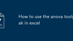 How to use the anova toolpak in excel