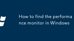 How to find the performance monitor in Windows