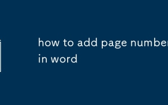 how to add page numbers in word
