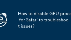 Wie deaktivieren Sie den GPU -Prozess für Safari, um Probleme zu beheben?