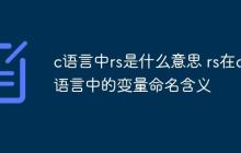c语言中rs是什么意思 rs在c语言中的变量命名含义