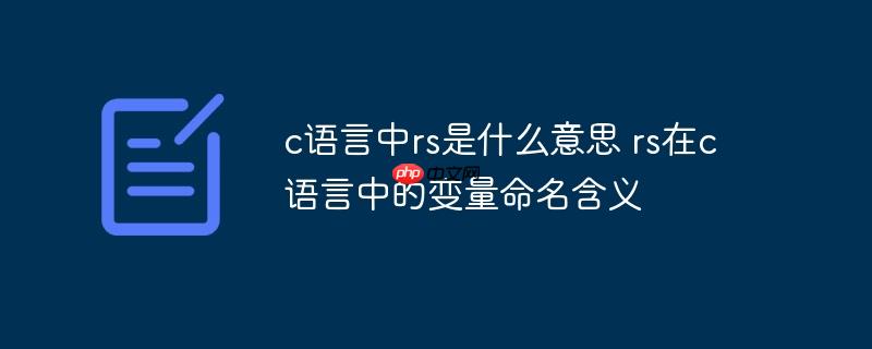c语言中rs是什么意思 rs在c语言中的变量命名含义