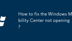 Windows Mobility Center? ???? ??? ??? ?????