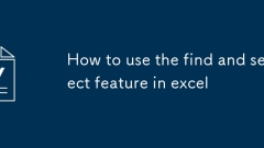 How to use the find and select feature in excel