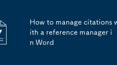 How to manage citations with a reference manager in Word