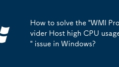 如何解決Windows中的' WMI提供商HOST高CPU使用”問題?