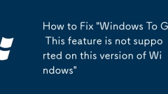 How to Fix 'Windows To Go: This feature is not supported on this version of Windows'