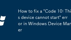 How to fix a 'Code 10: This device cannot start' error in Windows Device Manager