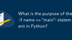 if name == 'main': Python의 문의 목적은 무엇입니까?