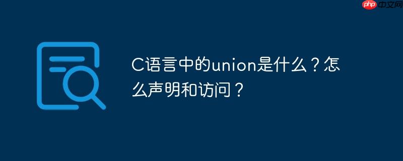 C语言中的union是什么?怎么声明和访问?