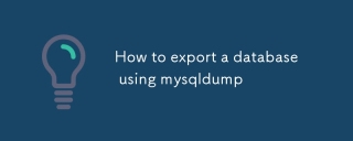 How to export a database using mysqldump