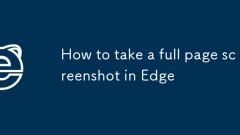 How to take a full page screenshot in Edge