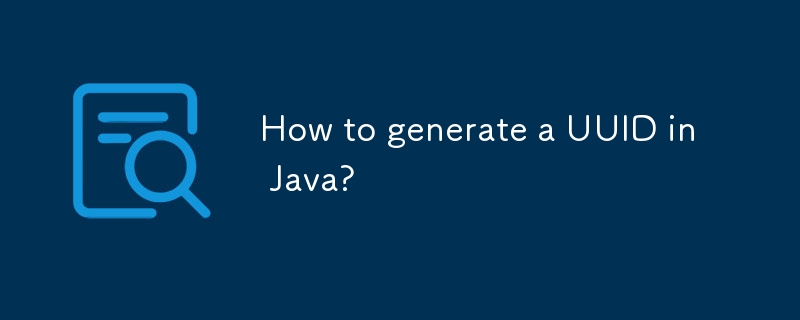 Bagaimana untuk menjana uuid di java?
