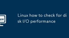 Linux how to check for disk I/O performance