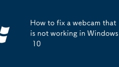 How to fix a webcam that is not working in Windows 10