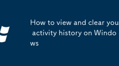 How to view and clear your activity history on Windows