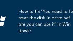 How to fix 'You need to format the disk in drive before you can use it' in Windows?