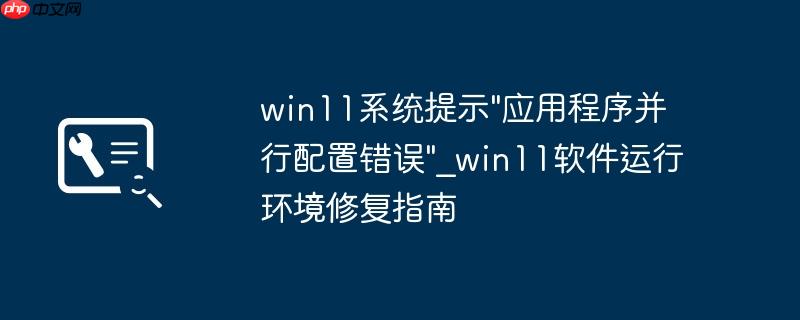 win11系统提示"应用程序并行配置错误"_win11软件运行环境修复指南