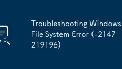Windows 파일 시스템 문제 해결 오류 (-2147219196)