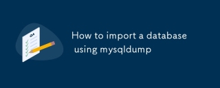 How to import a database using mysqldump