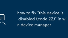 So beheben Sie 'Dieses Gerät ist deaktiviert (Code 22)' im Win -Geräte -Manager