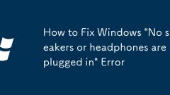 How to Fix Windows 'No speakers or headphones are plugged in' Error