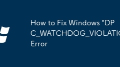 How to Fix Windows 'DPC_WATCHDOG_VIOLATION' Error