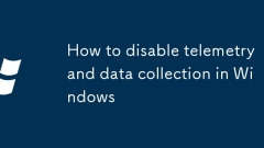 How to disable telemetry and data collection in Windows