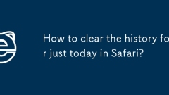 How to clear the history for just today in Safari?