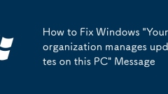 How to Fix Windows 'Your organization manages updates on this PC' Message