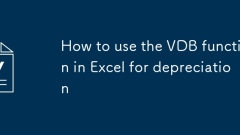 감가 상각을 위해 Excel에서 VDB 함수를 사용하는 방법